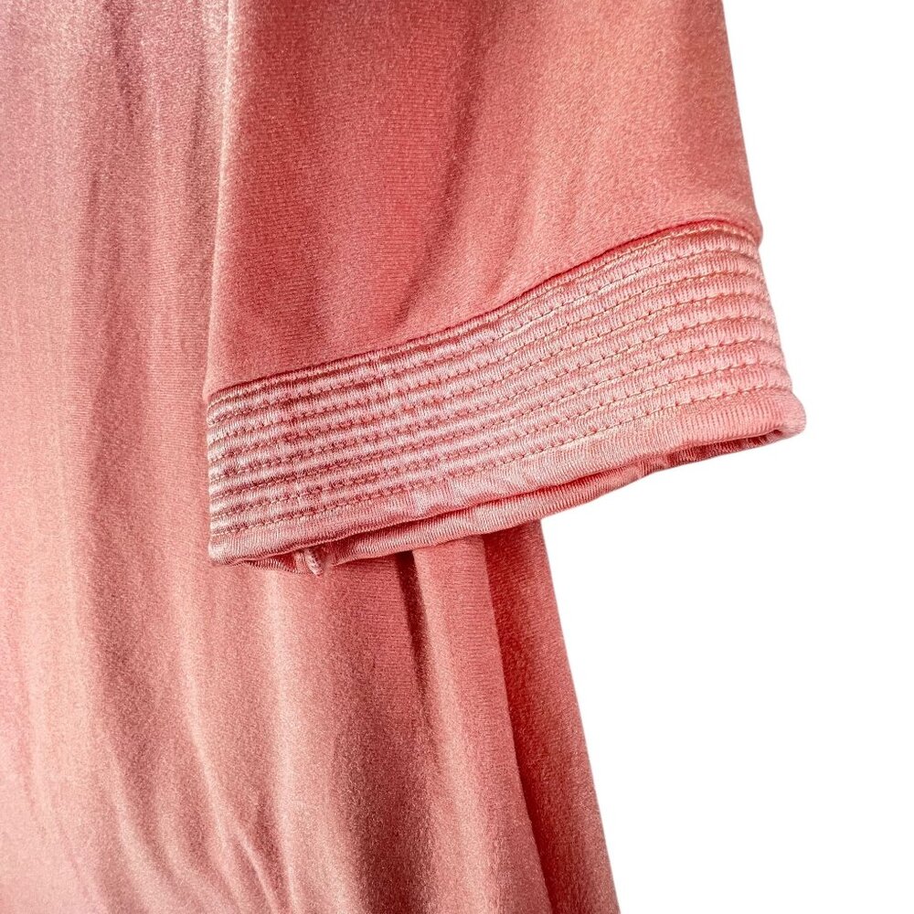 Vtg Heiress NWT Pink Bath Robe Small Quilted Trim USA Union Made Belt - Picture 5 of 15